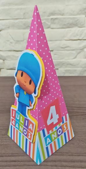 Caixa Pirâmide 3d Pocoyo Rosa