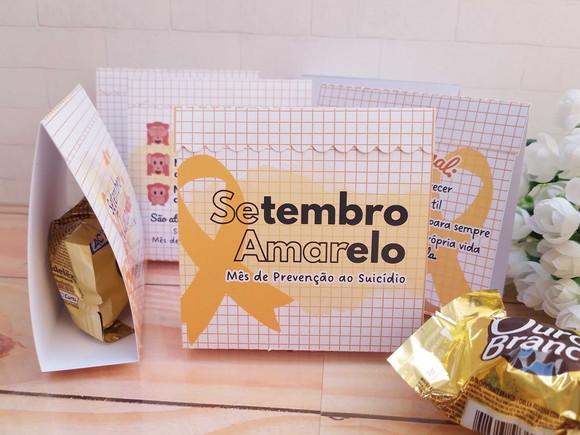Caixinha com Bombom Setembro Amarelo