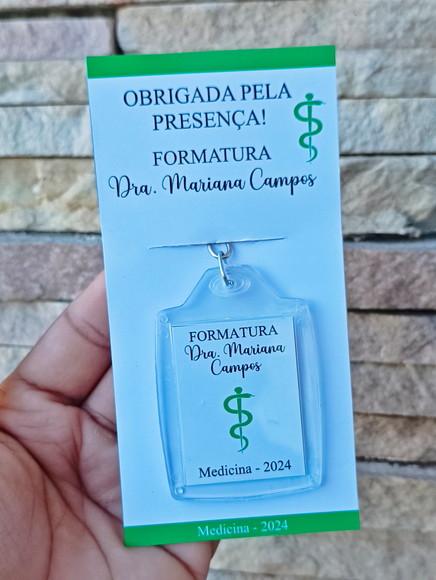 Chaveiro de Acrílico Personalizado Formatura - 10 Unidades