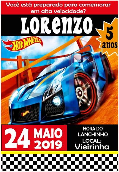 Convite Virtual Hot Wheels