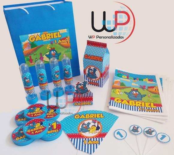 Kit Festa Galinha Pintadinha Menino - 80 Itens