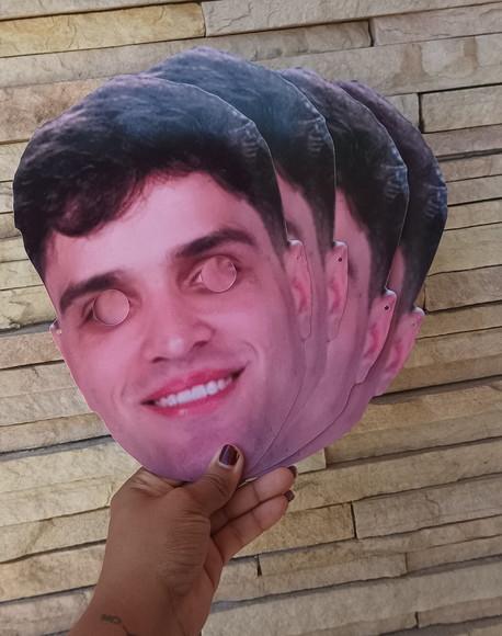 Máscara de Papel Personalizada c/ Foto de Rosto - 10 Un.