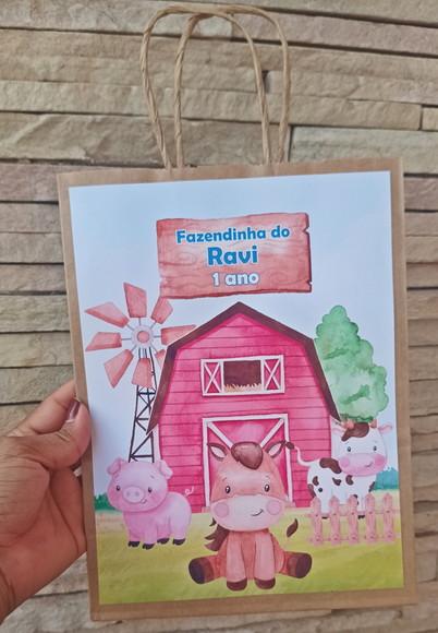 Sacolinha Personalizada Fazendinha