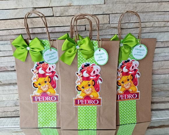 Sacolinha Personalizada Rei Leão - 10 Unidades
