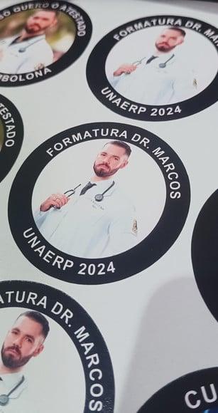 Adesivo para Formatura Medicina - 5x5cm - Kit 60 Unidades