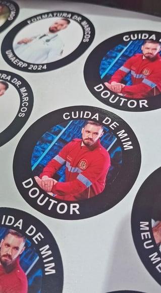 Adesivo para Formatura Medicina - 5x5cm - Kit 60 Unidades