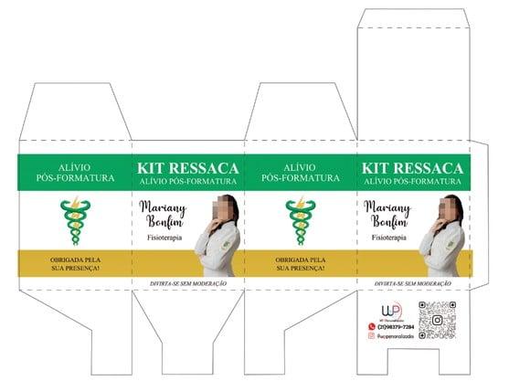 Arte Digital Caixa Kit Ressaca Formatura Fisioterapia