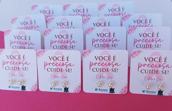 Brinco Pérola Brinde Outubro Rosa