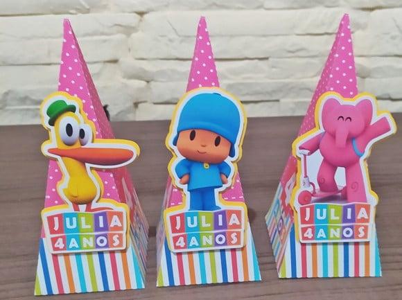 Caixa Pirâmide 3d Pocoyo Rosa