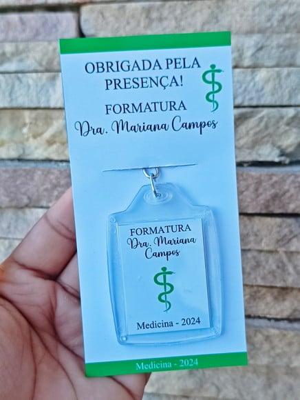 Chaveiro de Acrílico Personalizado Formatura - 10 Unidades