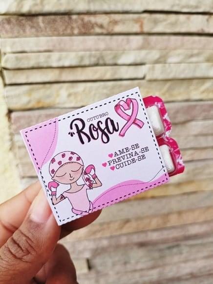 Chicletes Personalizados Outubro Rosa - 10 Unidades