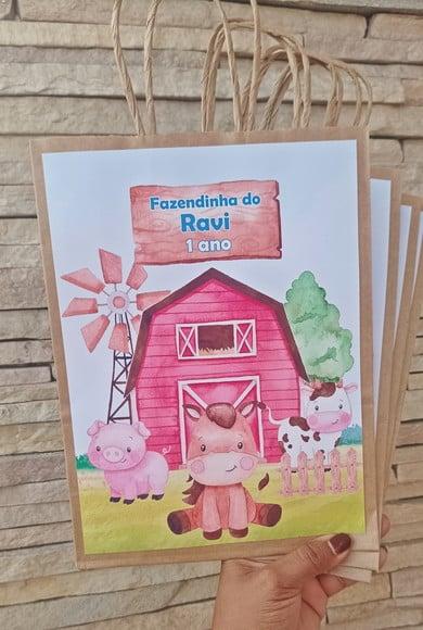 Sacolinha Personalizada Fazendinha