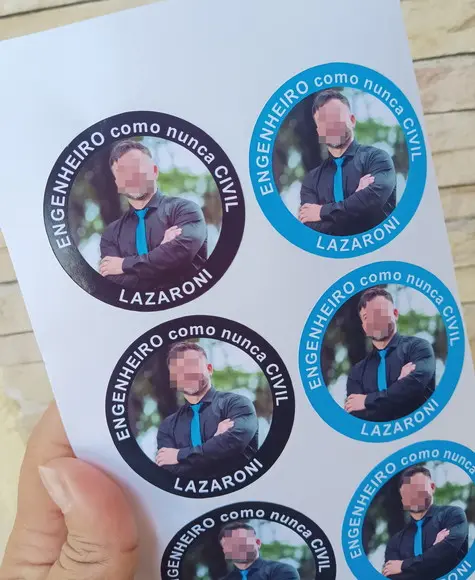 Adesivo para Formatura Engenharia - 5x5cm - Kit 100 Unidades