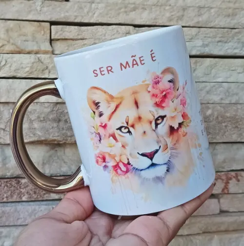 Caneca Alça Cromada - Dia das Mães