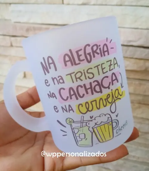 Caneca de Chopp - Vidro Jateada