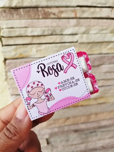 Chicletes Personalizados Outubro Rosa - 10 Unidades