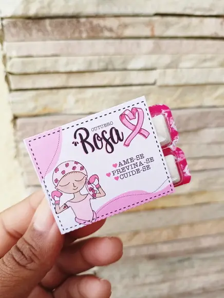 Chicletes Personalizados Outubro Rosa - 10 Unidades