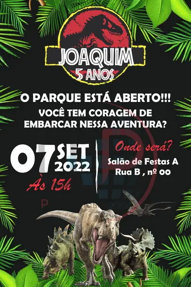 Convite Virtual Jurassic Park