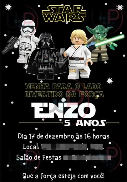 Convite Virtual Star Wars Lego