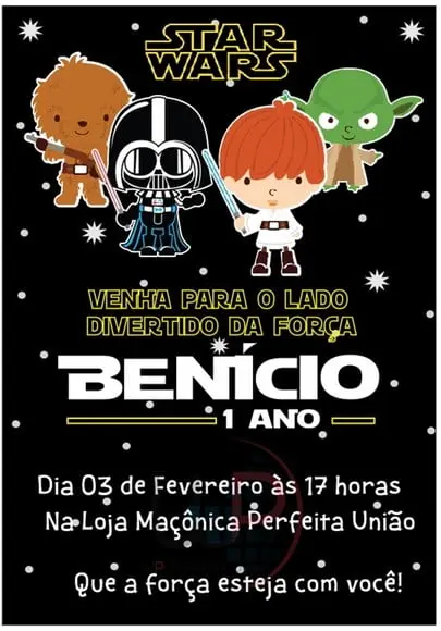 Convite Virtual Star Wars Baby