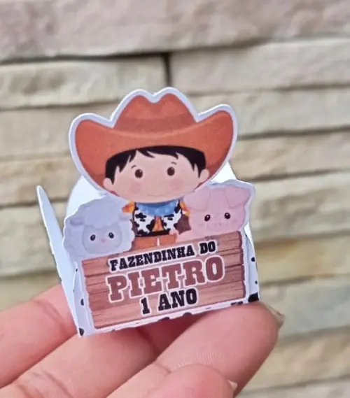 Forminha para Doces Personalizada Fazendinha - 25 Unidades