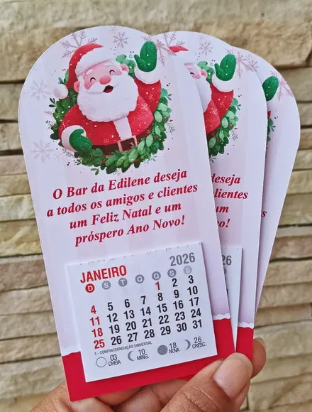 Mini Calendário Ímã Natal/ano Novo 2026