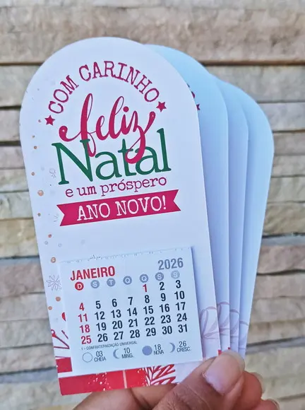 Mini Calendário Ímã Natal/ano Novo 2026