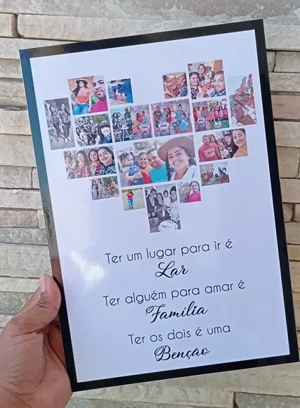 Placa Mosaico Coração - Mdf