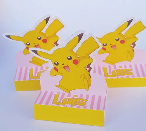 Porta Bis Pikachu Rosa - 10 Unidades