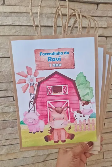 Sacolinha Personalizada Fazendinha