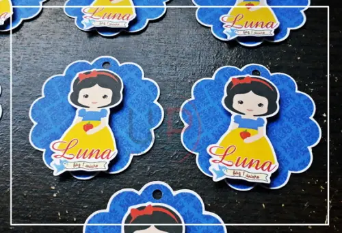 Tag Branca de Neve Cute - 10 Unidades