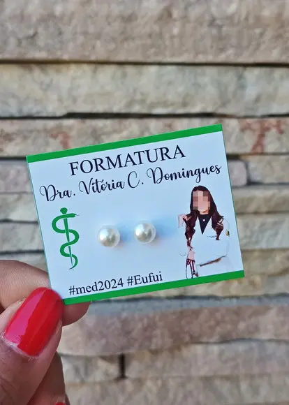 Tag Personalizada com Brinco Formatura - 10 Unidades