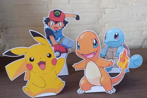 Totem de Mesa de Papel Pokémon - 4 Unidades