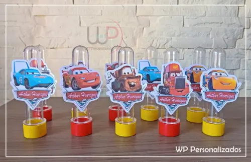 Tubete 3d Carros - 10 Unidades