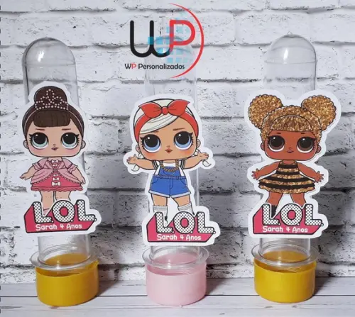 Tubete 3d Boneca Lol - 10 Unidades