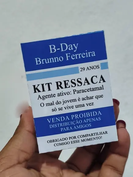 10 Caixinhas p/ Kit Ressaca Festas, Formatura, Casamentos