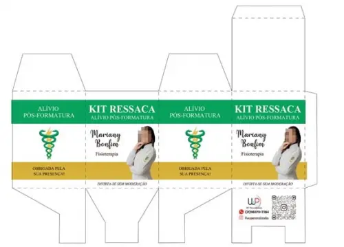 Arte Digital Caixa Kit Ressaca Formatura Fisioterapia