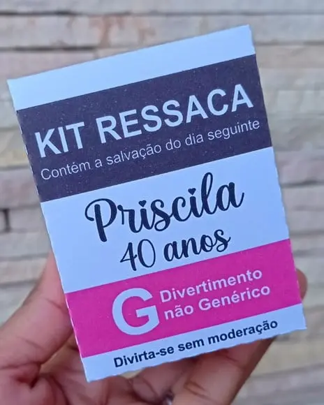 Caixa Kit Ressaca Personalizada Rosa
