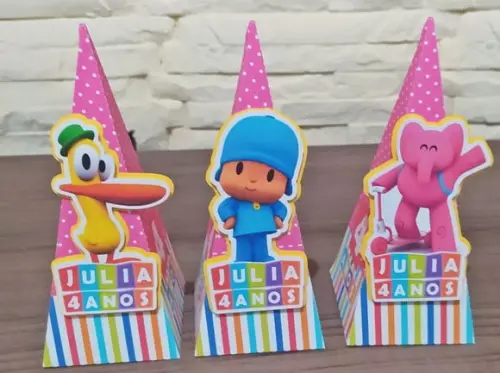 Caixa Pirâmide 3d Pocoyo Rosa