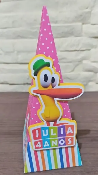 Caixa Pirâmide 3d Pocoyo Rosa