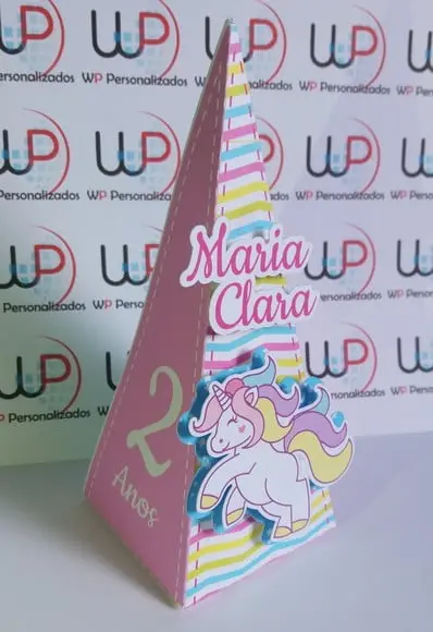 Caixa Pirâmide 3d Unicórnio