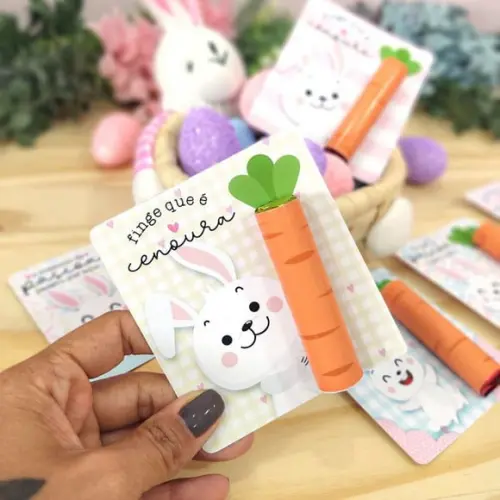 Card com Batom Cenoura - Páscoa