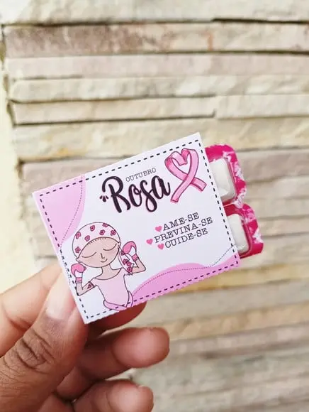 Chicletes Personalizados Outubro Rosa - 10 Unidades