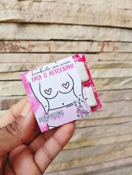 Chicletes Personalizados Outubro Rosa - 10 Unidades