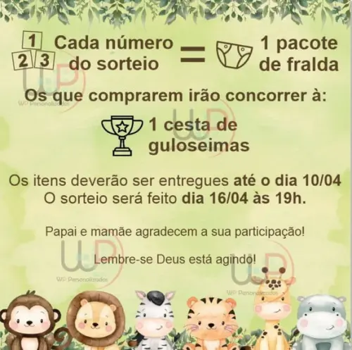 Convite Virtual Chá Rifa Safari