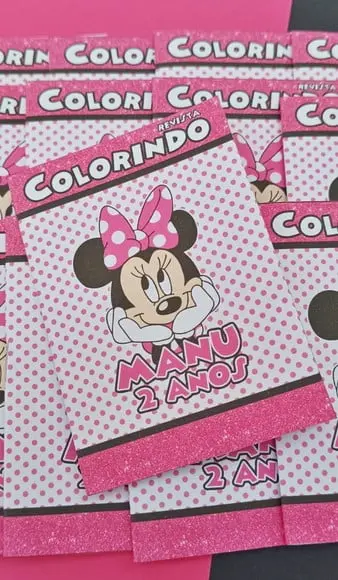 Livrinho de Colorir - Minnie Rosa