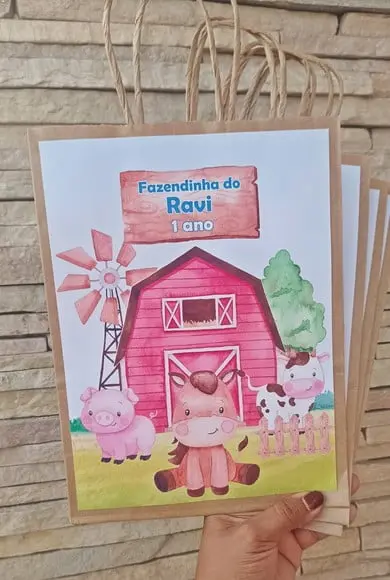 Sacolinha Personalizada Fazendinha