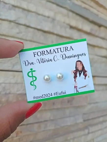 Tag Personalizada com Brinco Formatura - 10 Unidades