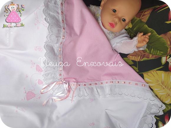 Manta de Fustão - Meninas em Rosa 005