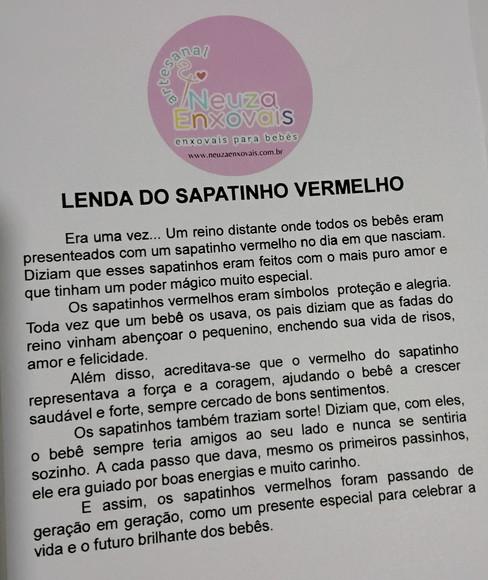 Sapatinho Vermelho com a Lenda do sapatinho Vermelho